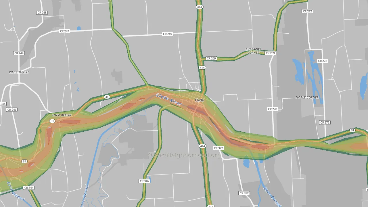 14433, NY Map of Noise Levels in 14433