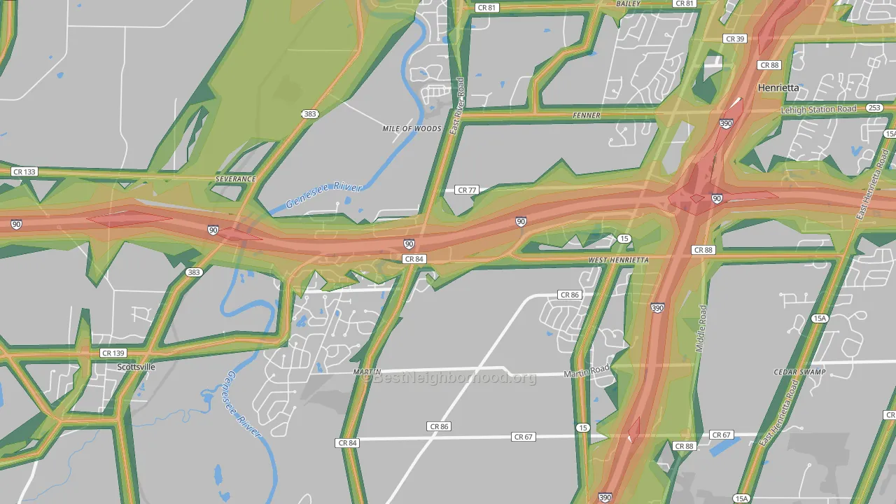 14586, NY Map of Noise Levels in 14586