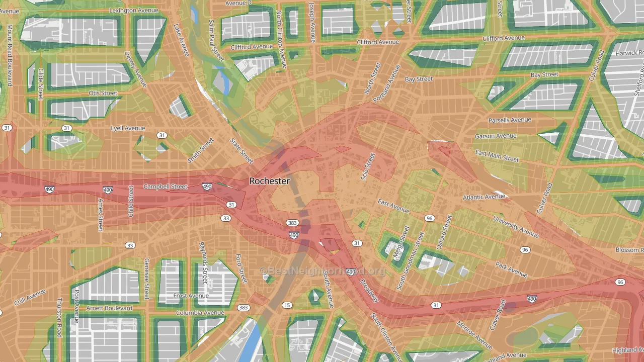 14604, NY Map of Noise Levels in 14604