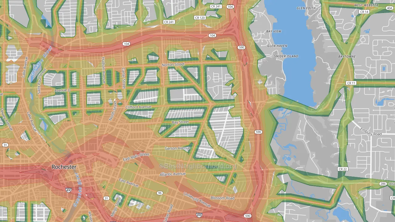 14609, NY Map of Noise Levels in 14609