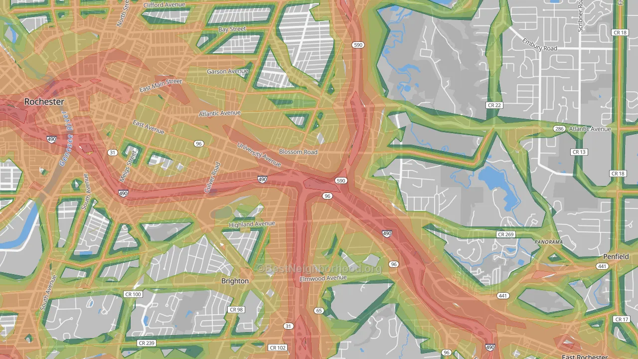 14610, NY Map of Noise Levels in 14610