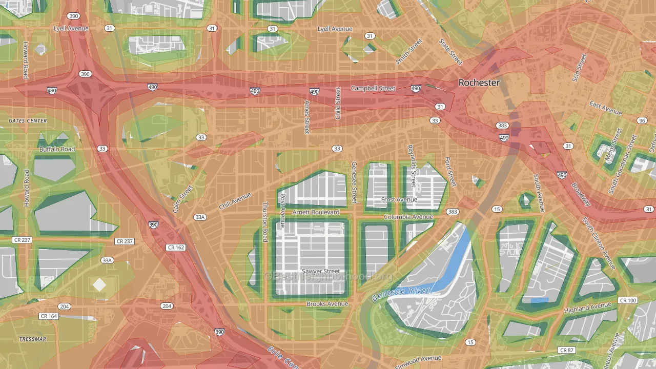 14611, NY Map of Noise Levels in 14611