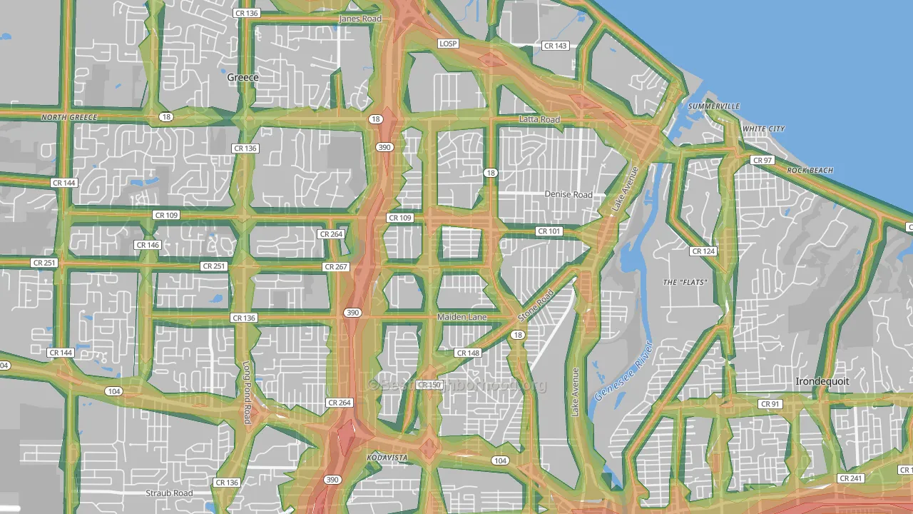 14616, NY Map of Noise Levels in 14616