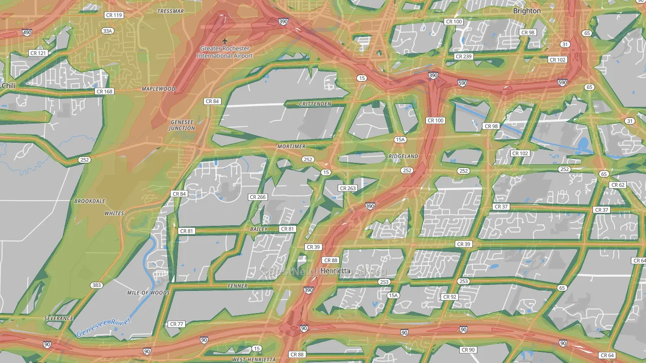 14623, NY Map of Noise Levels in 14623