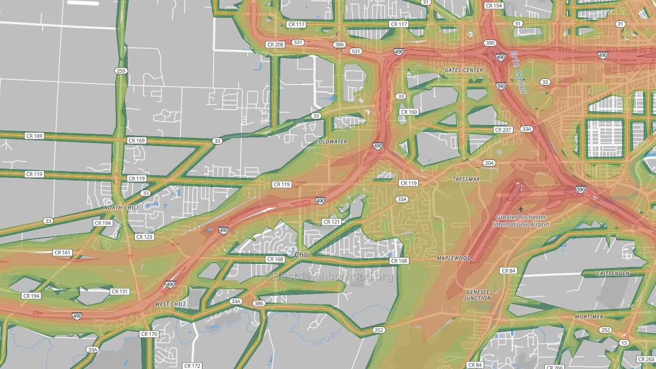 14624, NY Map of Noise Levels in 14624