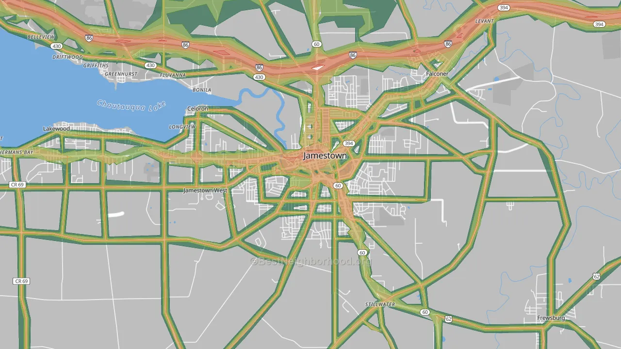 14701, NY Map of Noise Levels in 14701