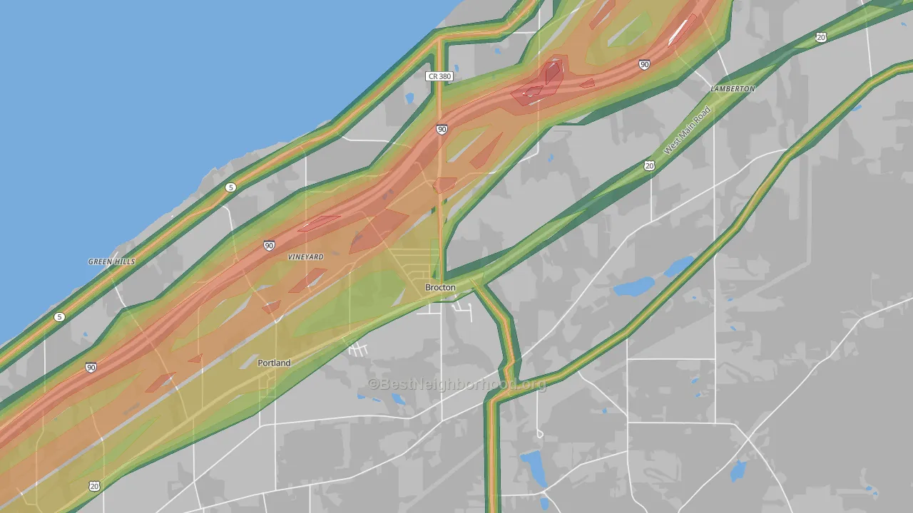 14716, NY Map of Noise Levels in 14716