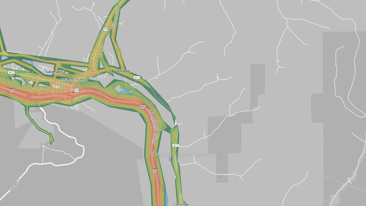 14748, NY Map of Noise Levels in 14748