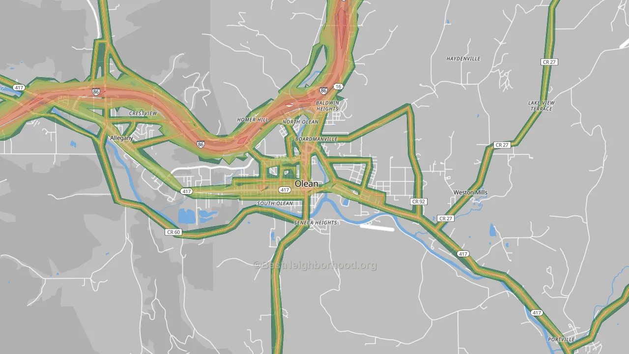 14760, NY Map of Noise Levels in 14760