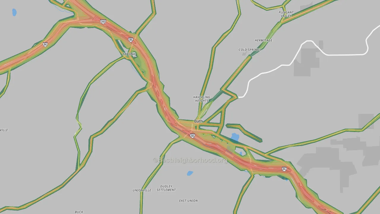 14810, NY Map of Noise Levels in 14810