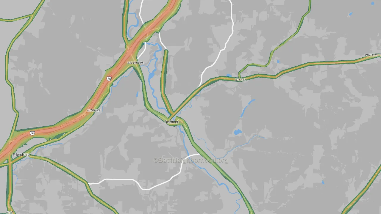 14813, NY Map of Noise Levels in 14813