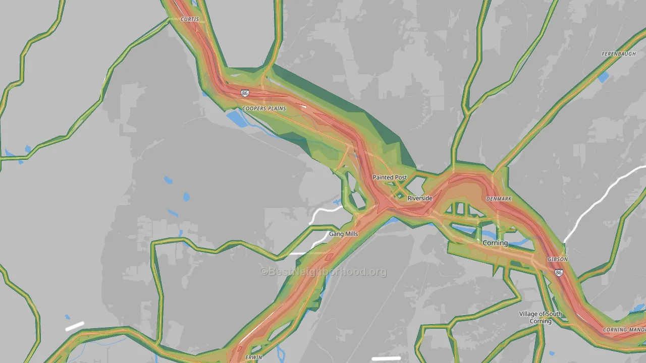 14870, NY Map of Noise Levels in 14870