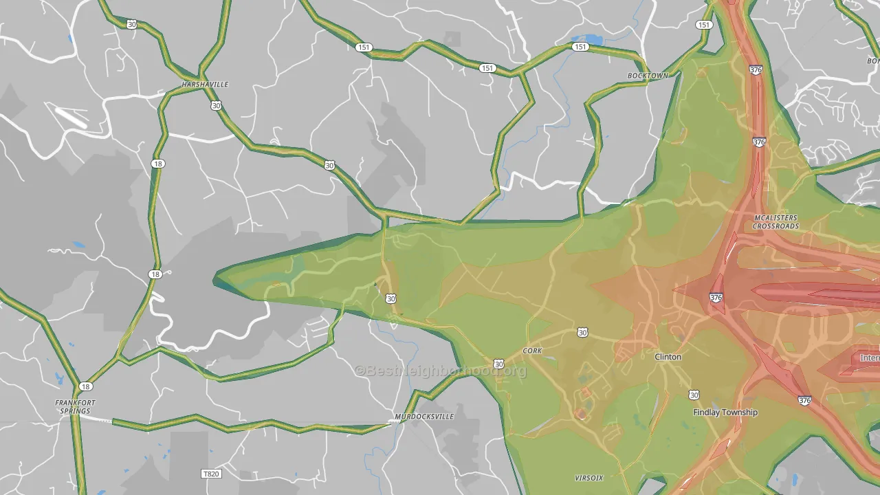 15026, PA Map of Noise Levels in 15026