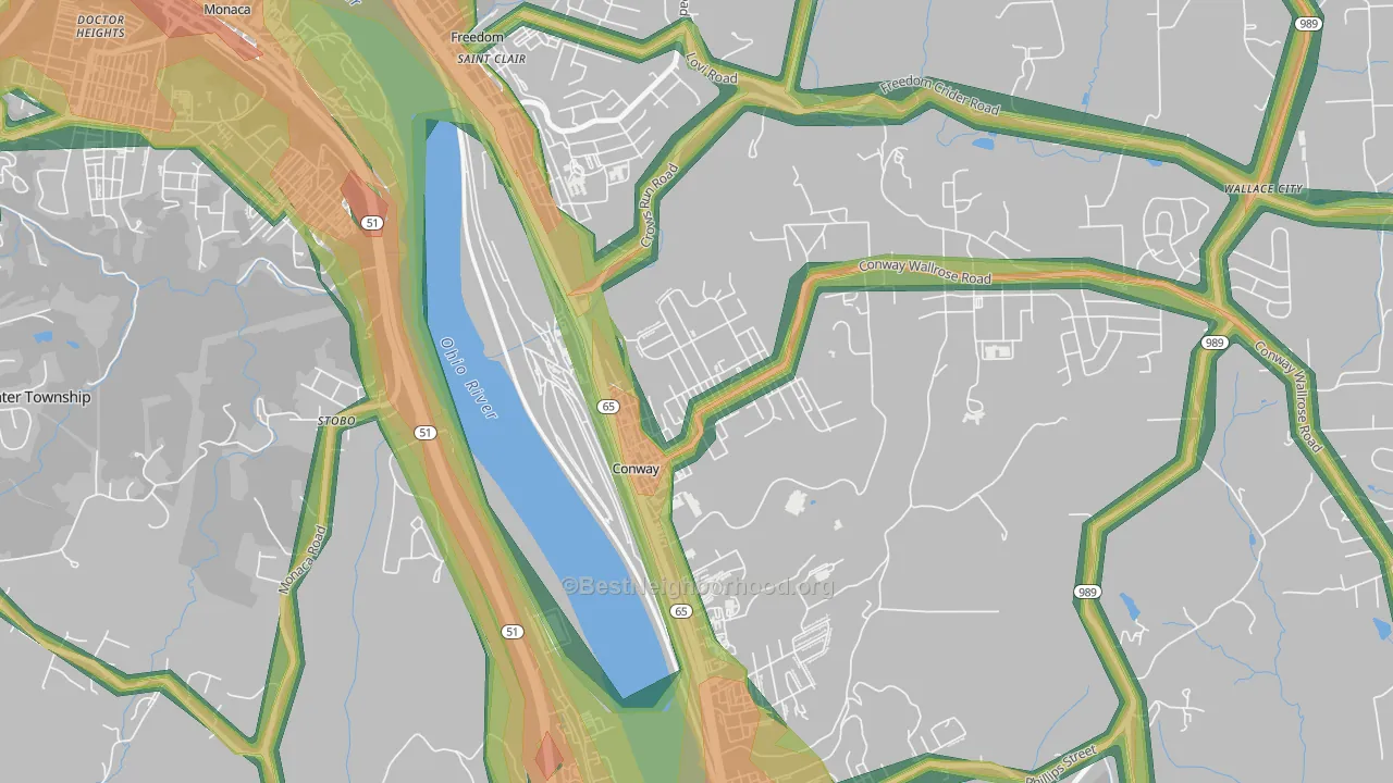 15027, PA Map of Noise Levels in 15027