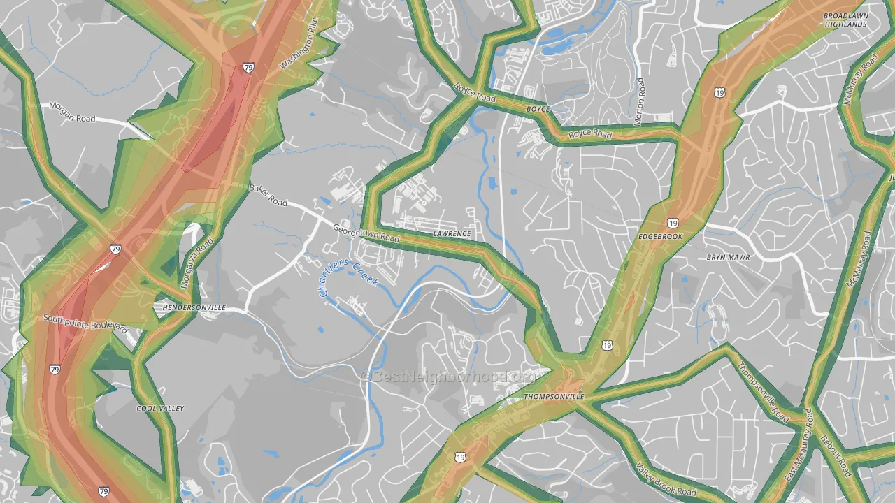 15055, PA Map of Noise Levels in 15055
