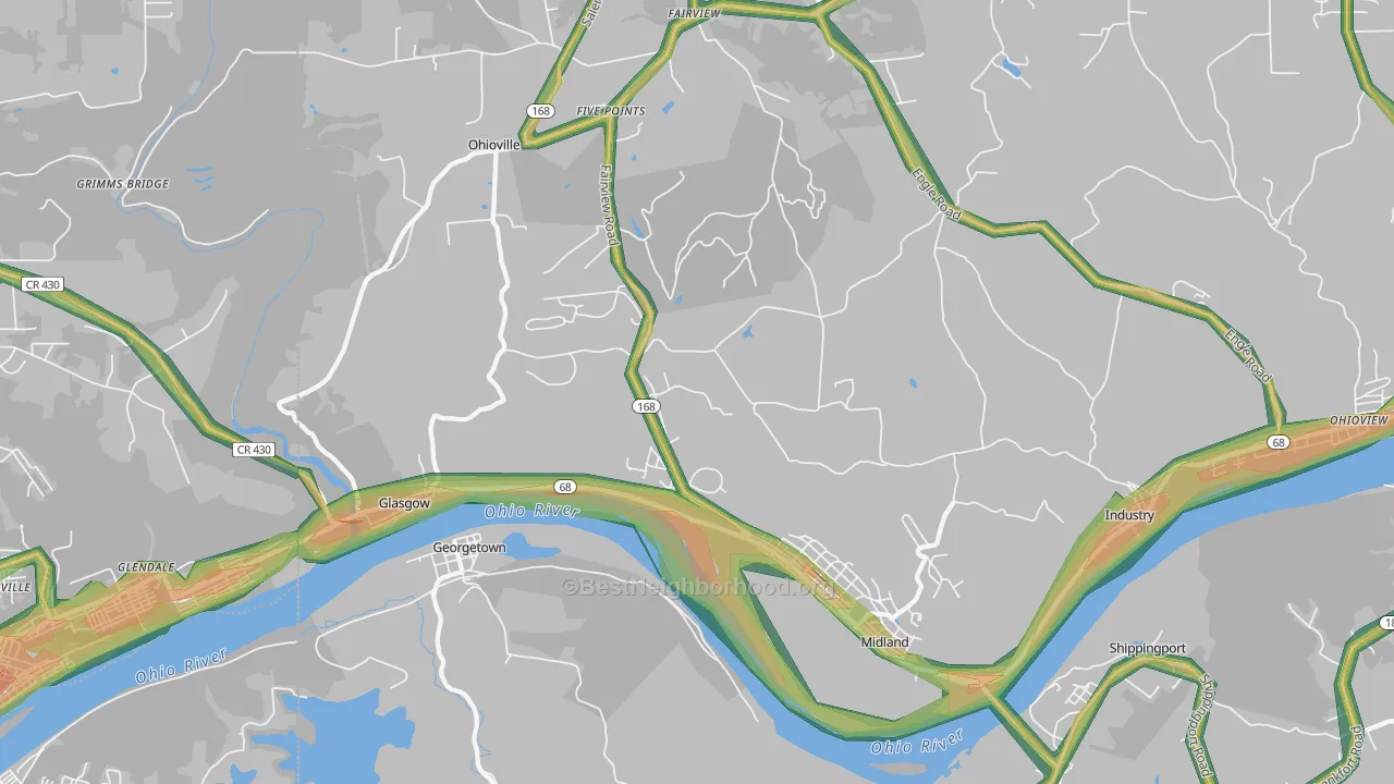 15059, PA Map of Noise Levels in 15059