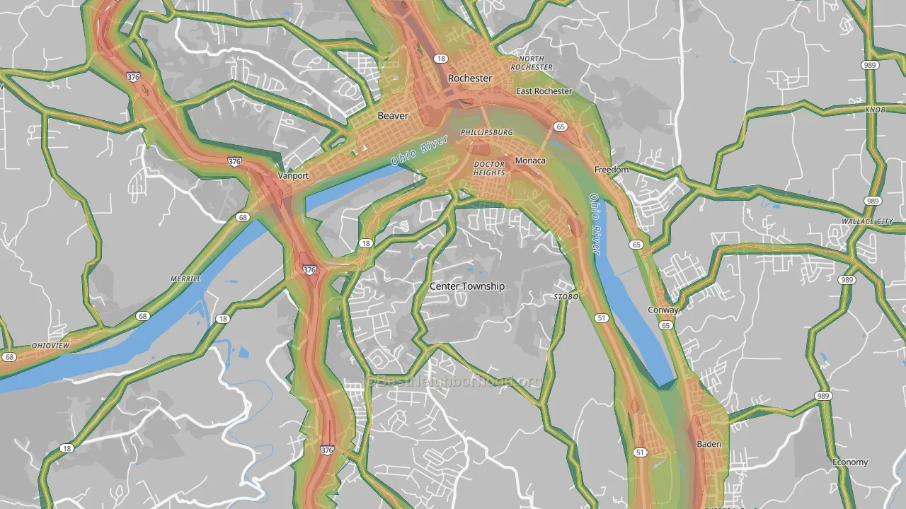15061, PA Map of Noise Levels in 15061