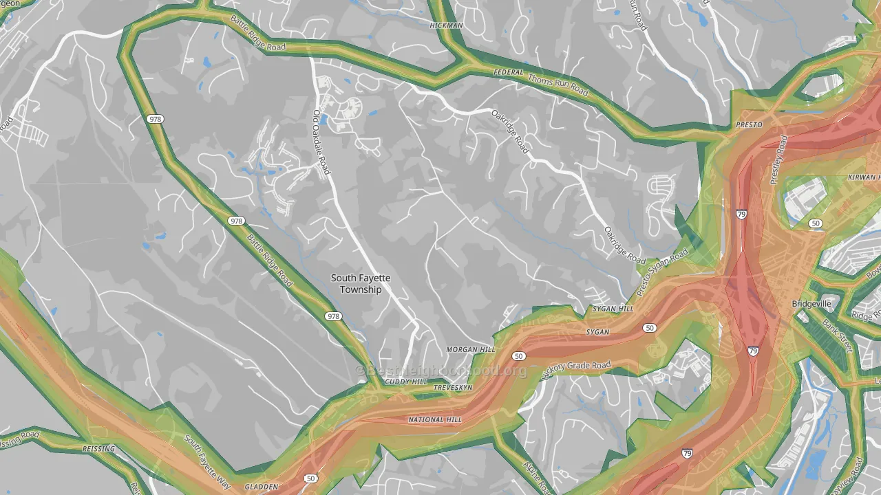 15064, PA Map of Noise Levels in 15064