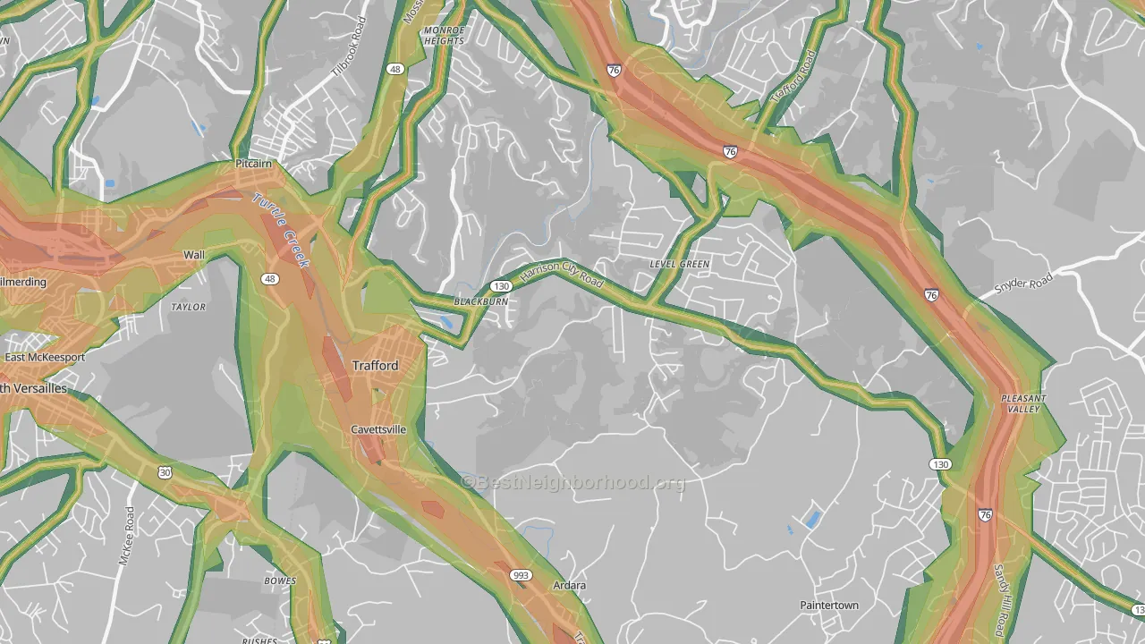 15085, PA Map of Noise Levels in 15085