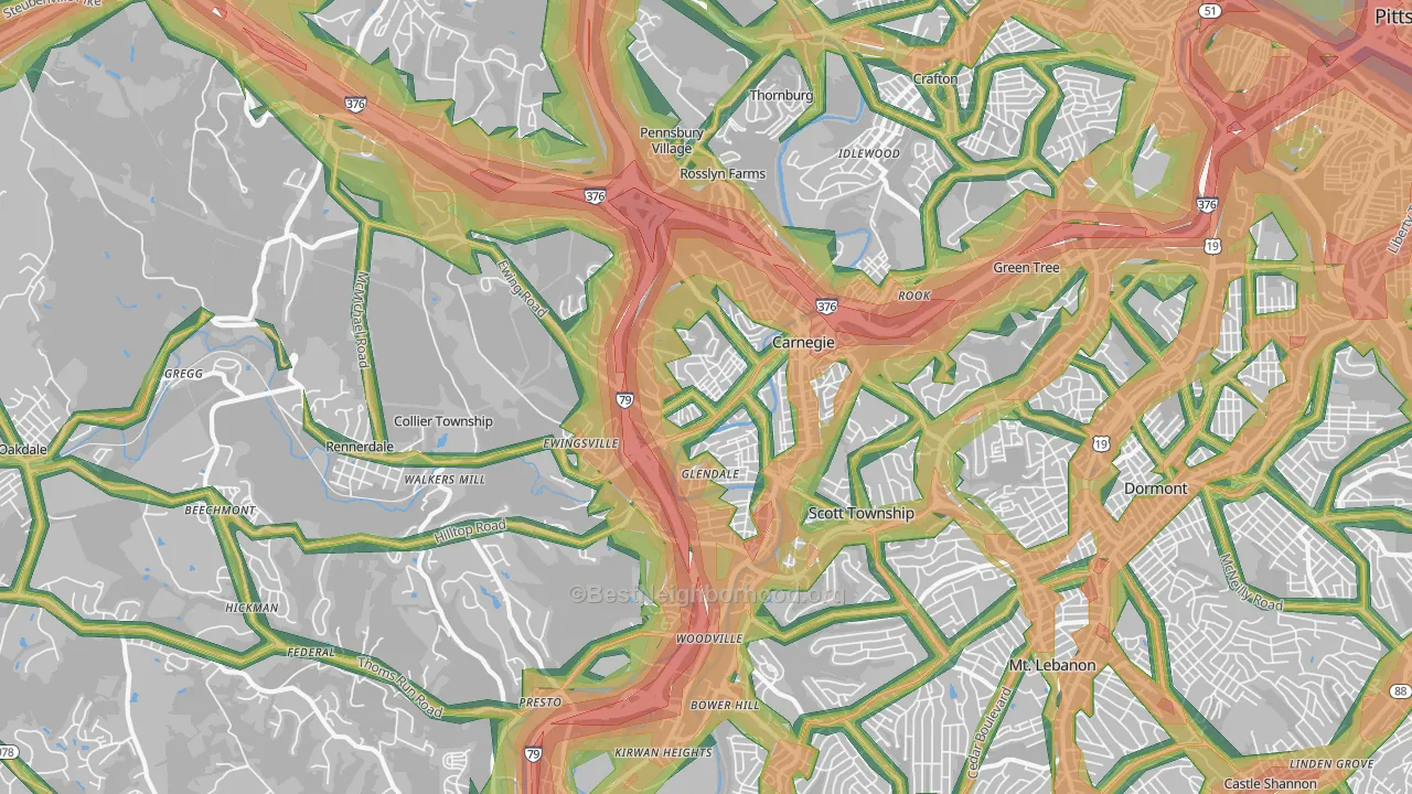 15106, PA Map of Noise Levels in 15106