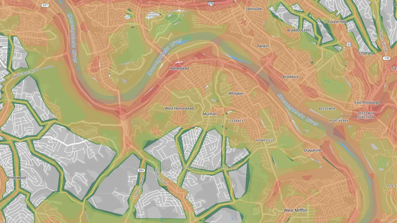 15120, PA Map of Noise Levels in 15120