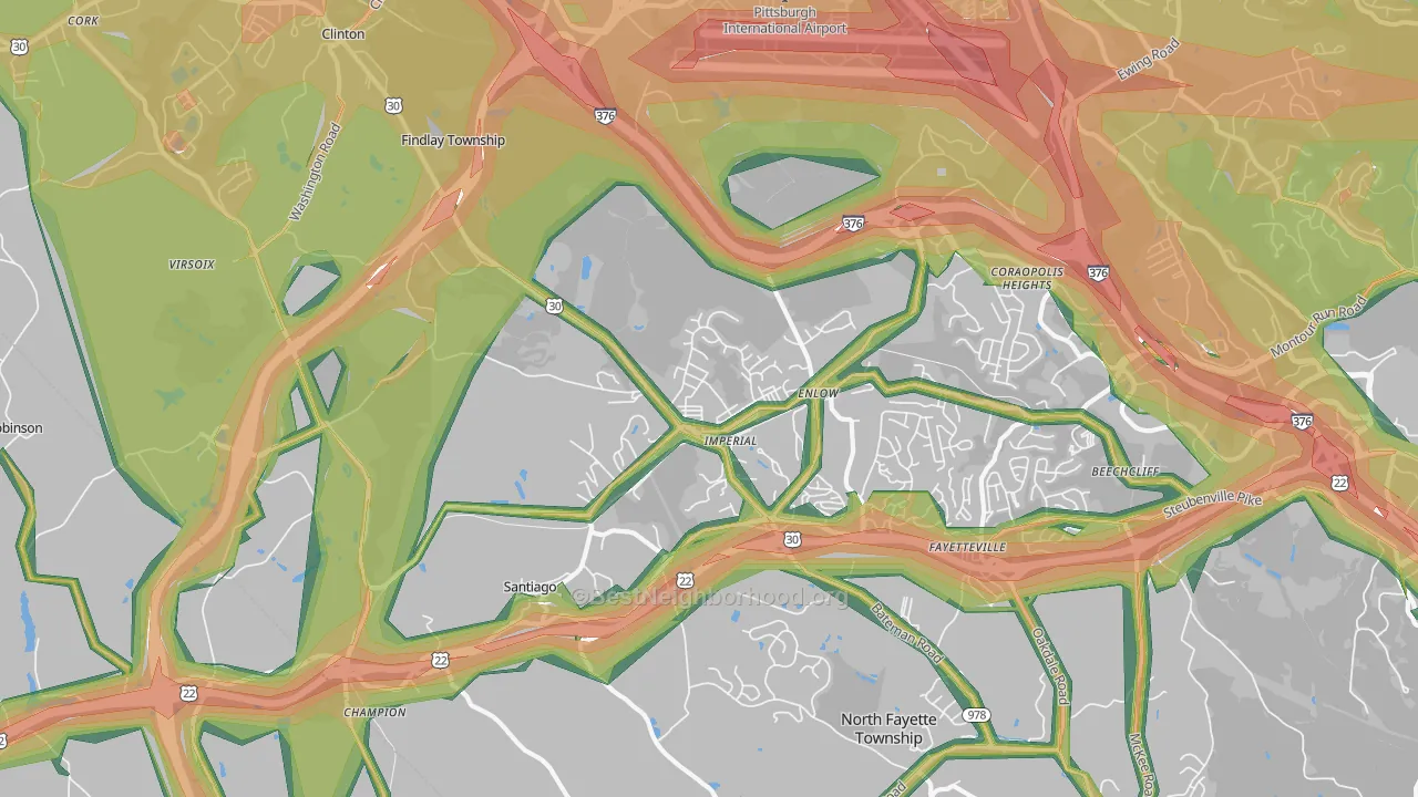 15126, PA Map of Noise Levels in 15126