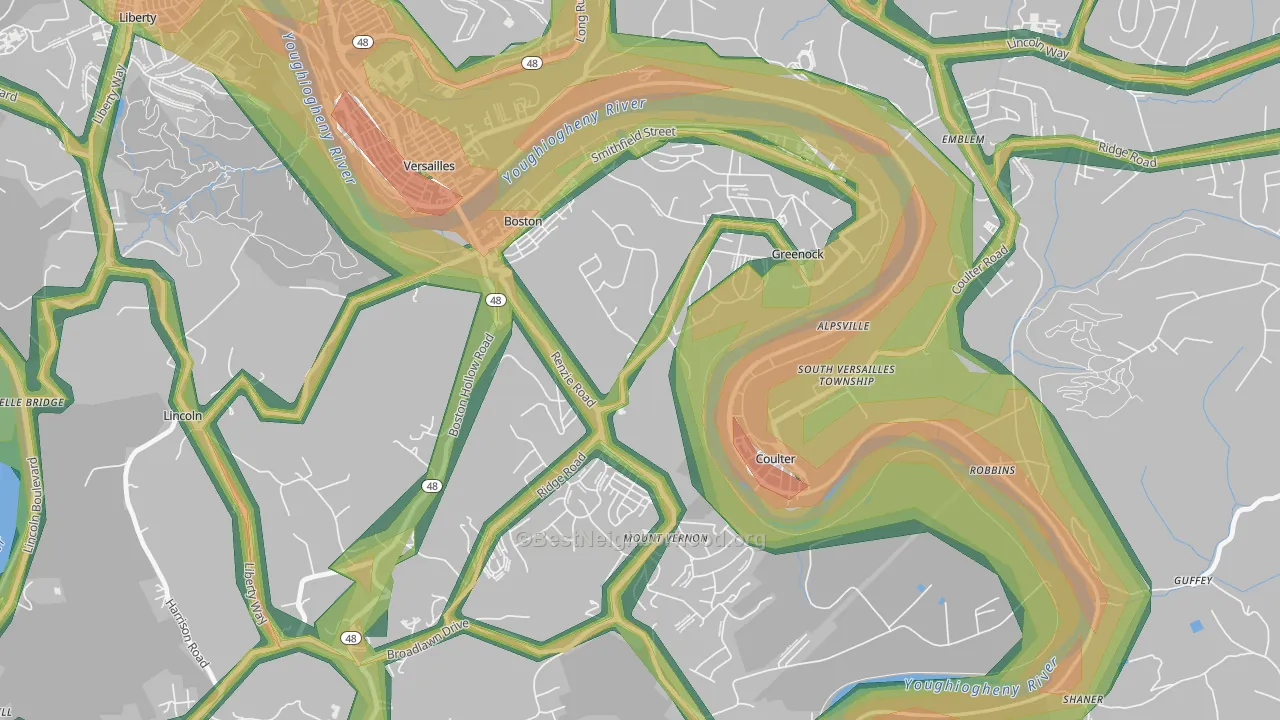 15135, PA Map of Noise Levels in 15135