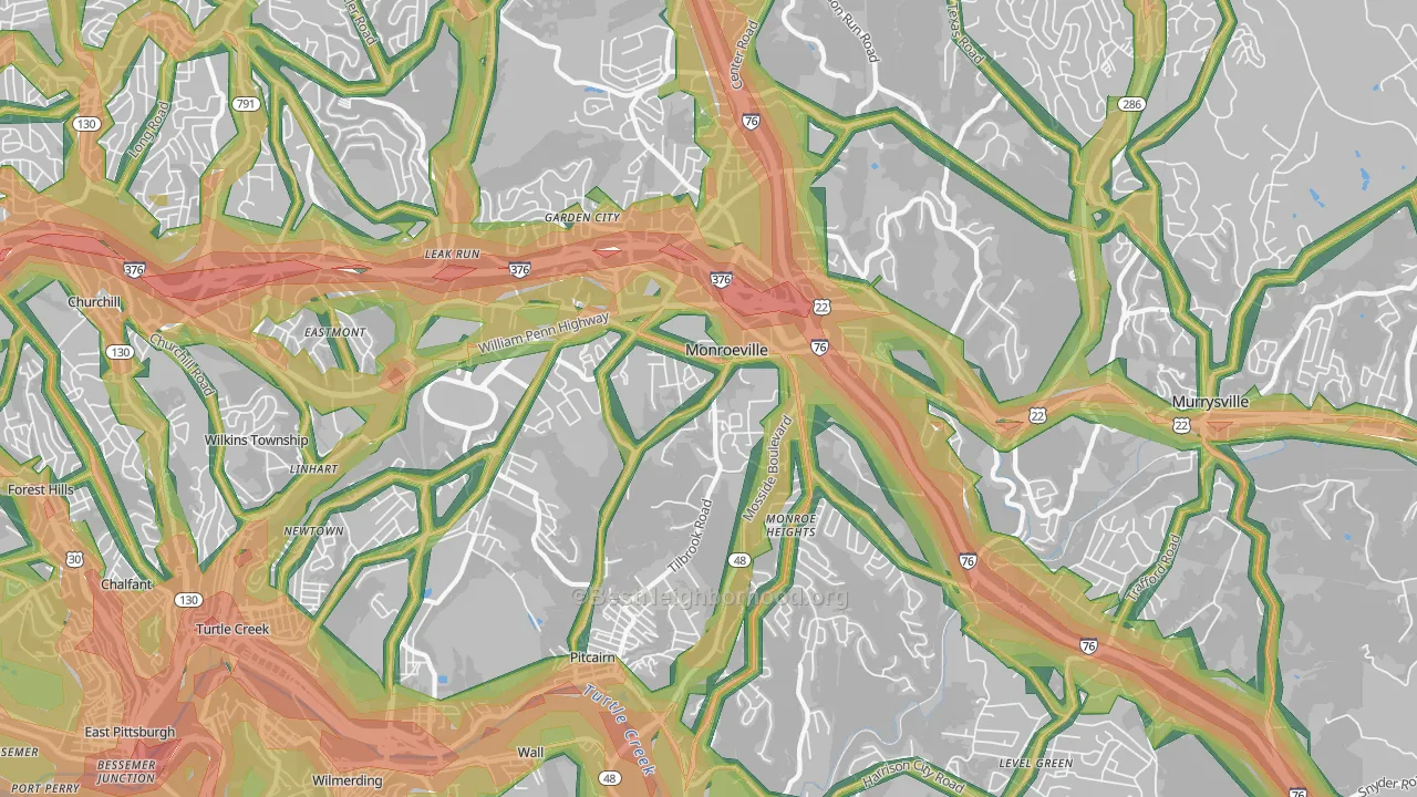 15146, PA Map of Noise Levels in 15146