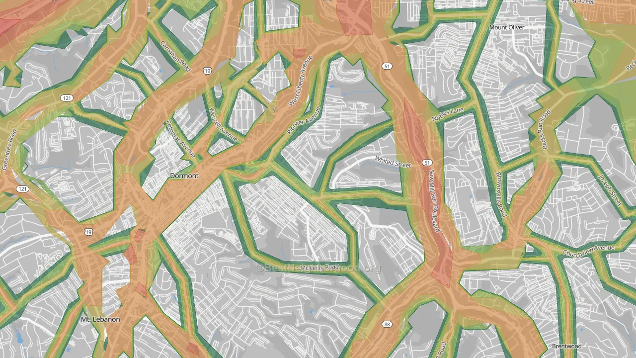 15226, PA Map of Noise Levels in 15226