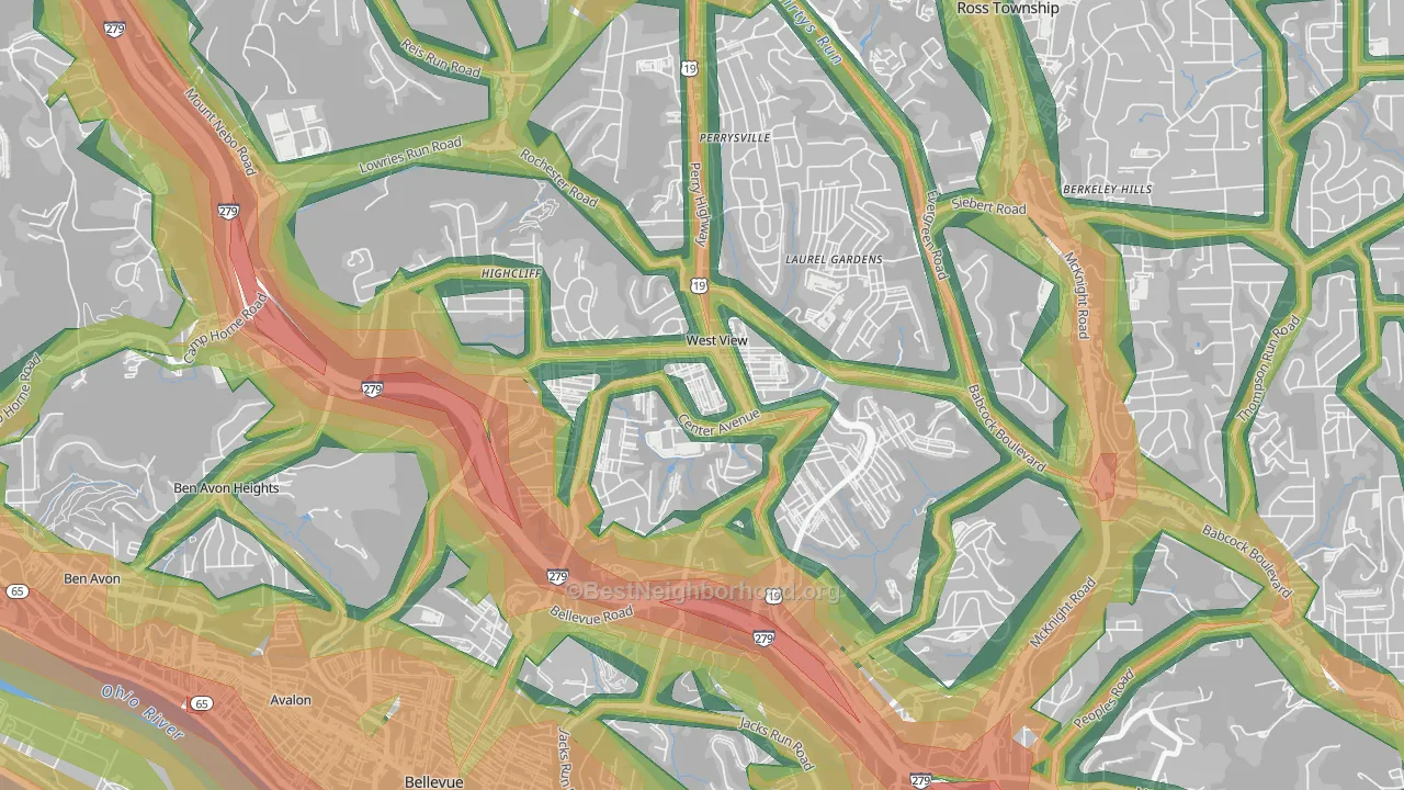 15229, PA Map of Noise Levels in 15229