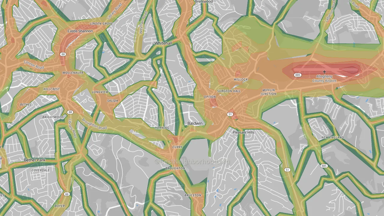 15236, PA Map of Noise Levels in 15236