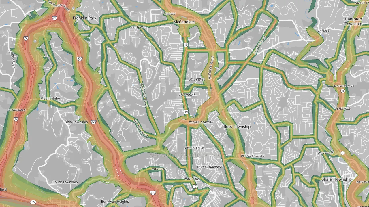 15237, PA Map of Noise Levels in 15237