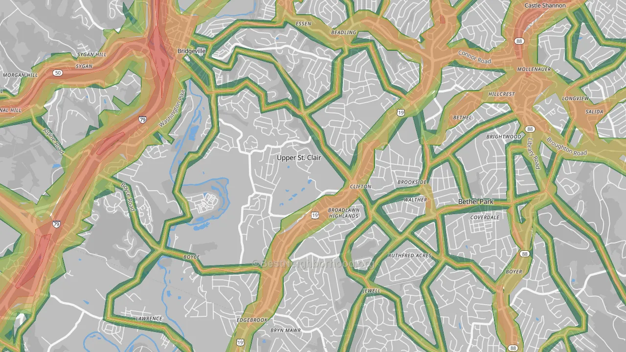 15241, PA Map of Noise Levels in 15241
