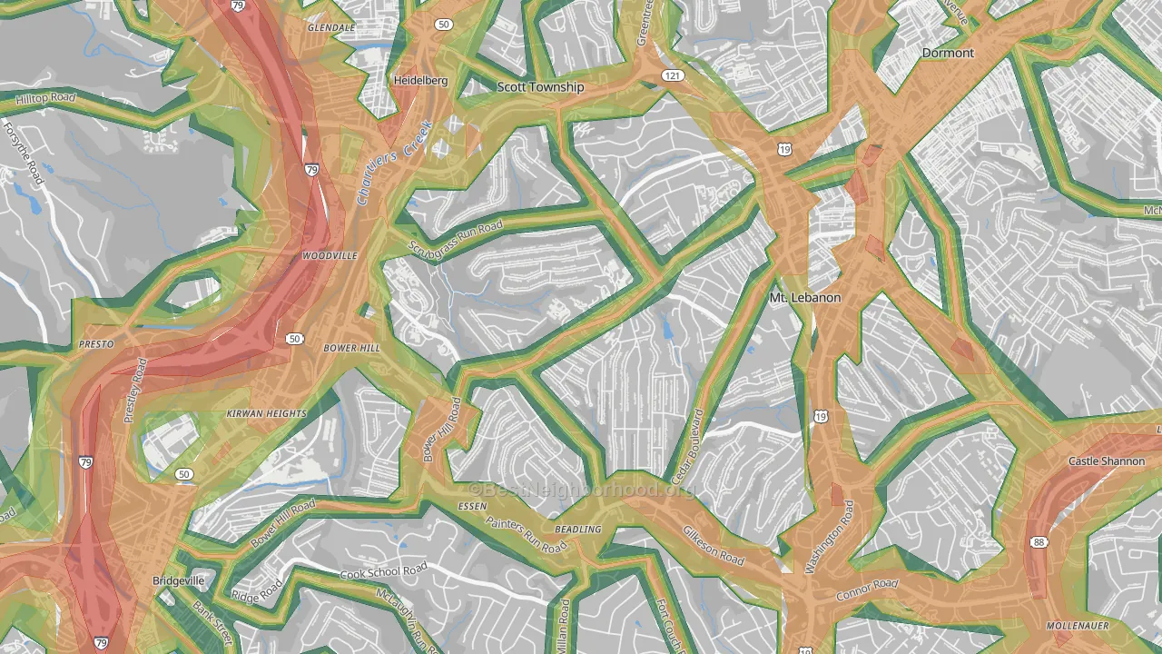 15243, PA Map of Noise Levels in 15243