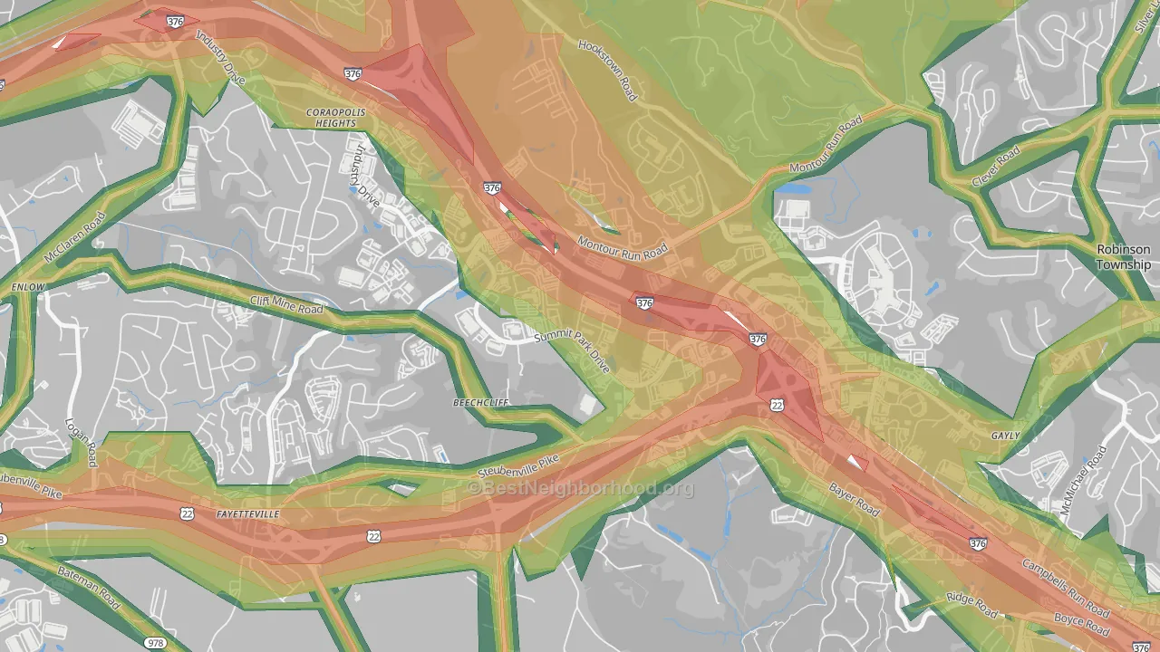 15275, PA Map of Noise Levels in 15275