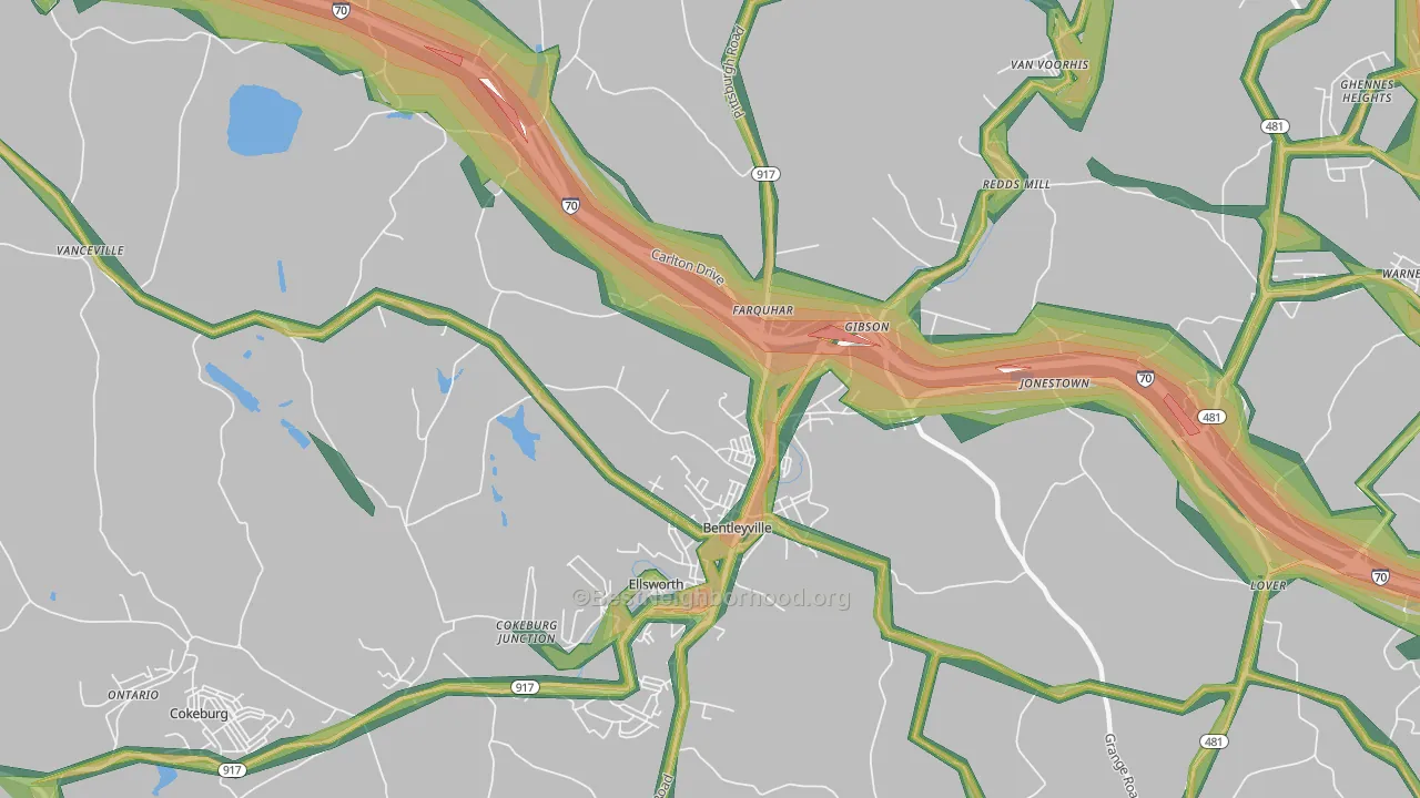 15314, PA Map of Noise Levels in 15314