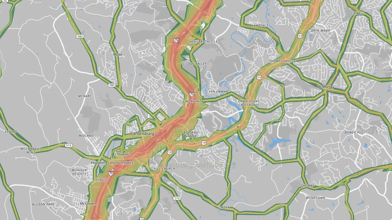 15317, PA Map of Noise Levels in 15317