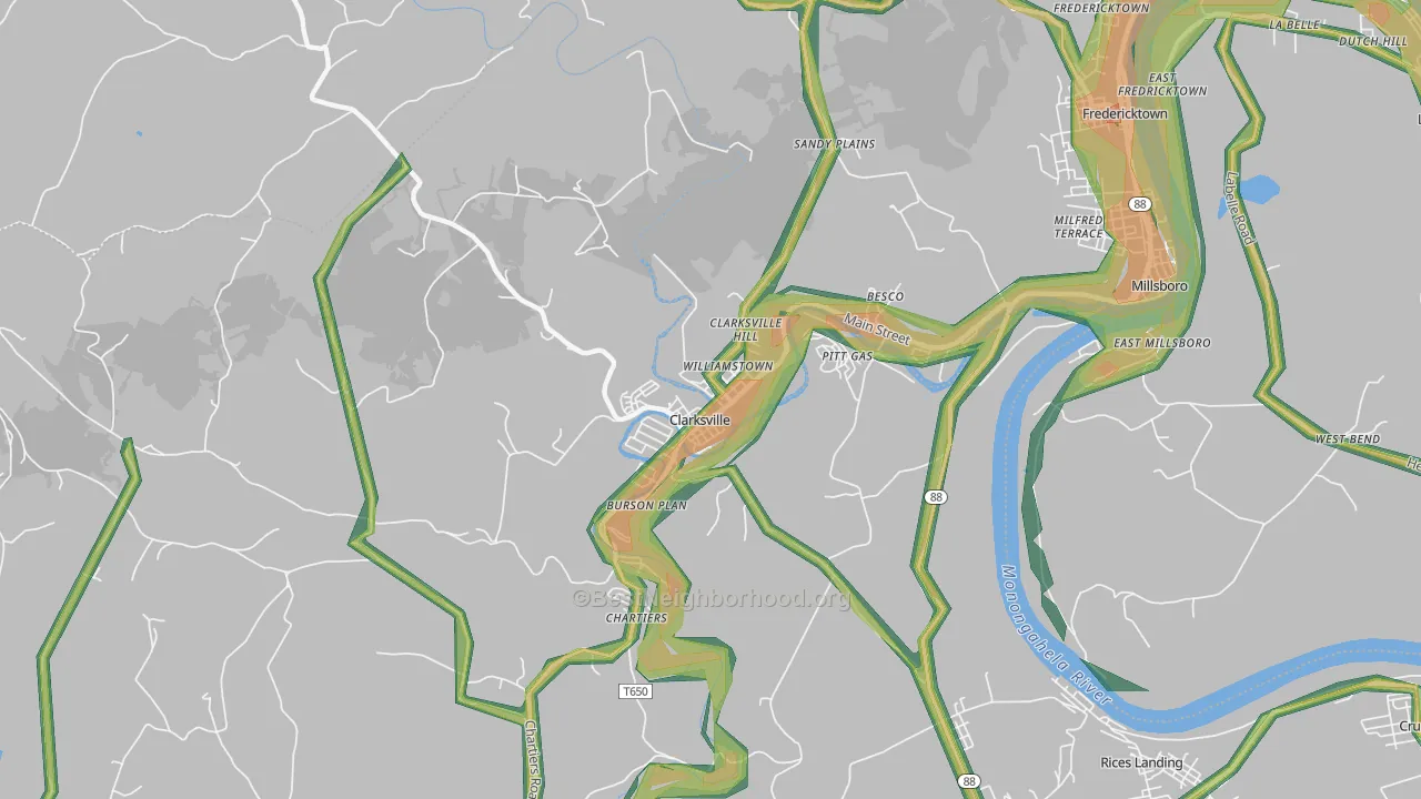 15322, PA Map of Noise Levels in 15322