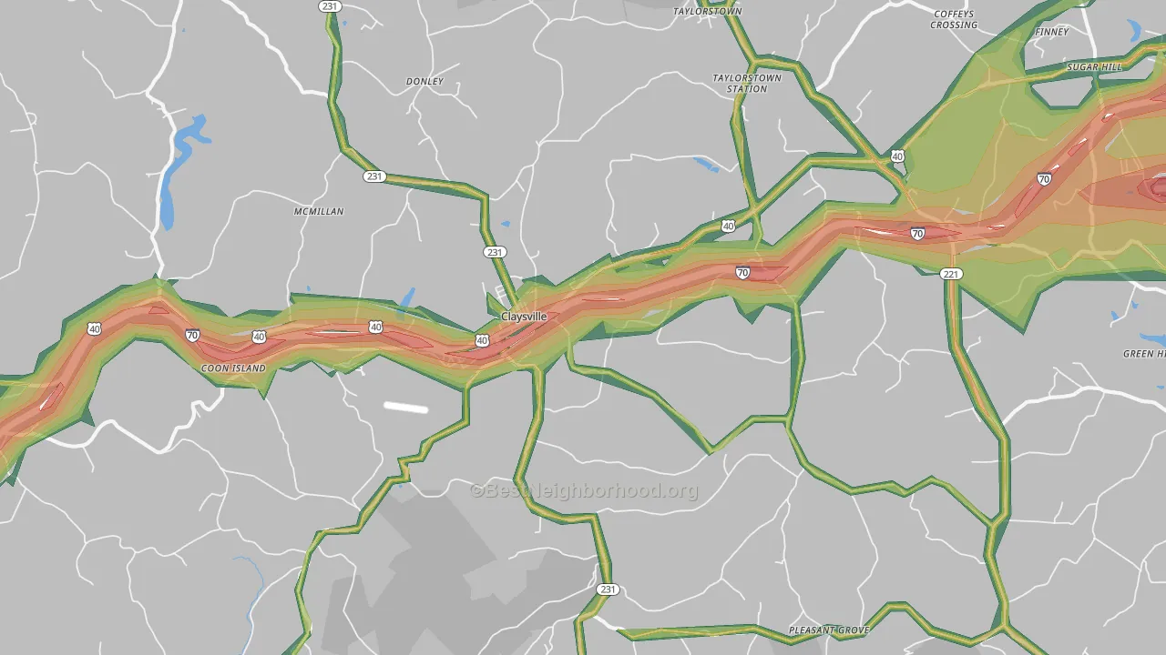 15323, PA Map of Noise Levels in 15323