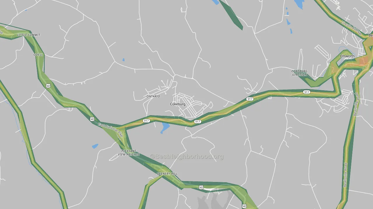 15324, PA Map of Noise Levels in 15324