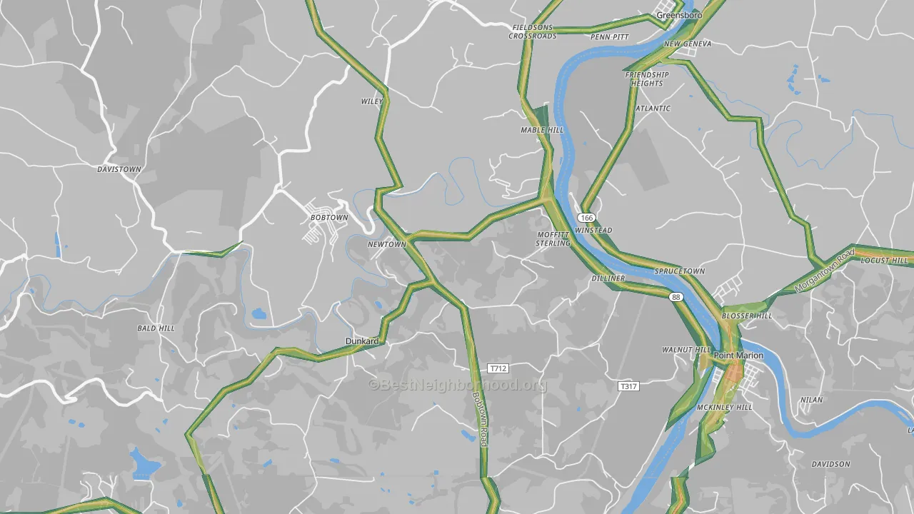 15327, PA Map of Noise Levels in 15327