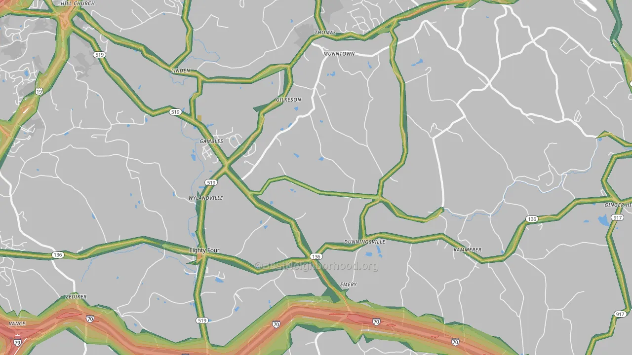 15330, PA Map of Noise Levels in 15330