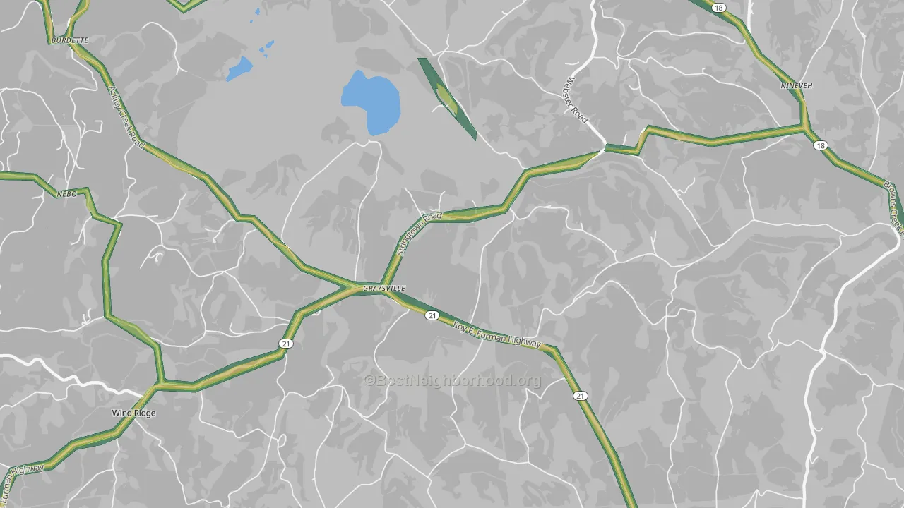 15337, PA Map of Noise Levels in 15337