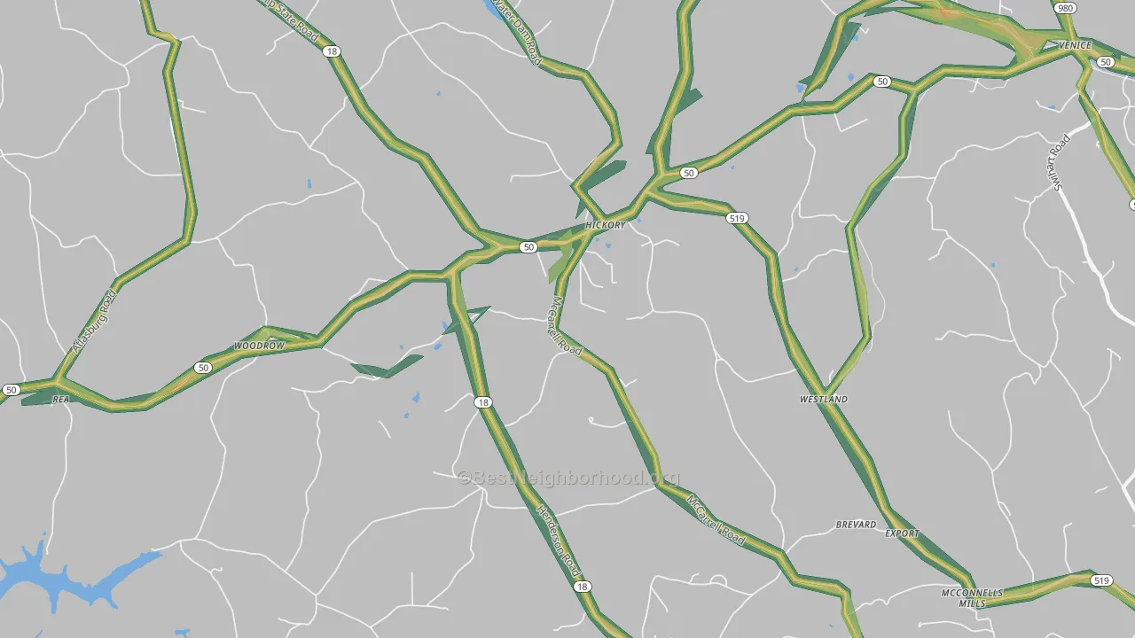 15340, PA Map of Noise Levels in 15340