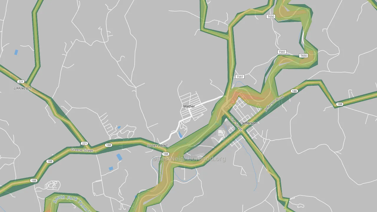 15346, PA Map of Noise Levels in 15346