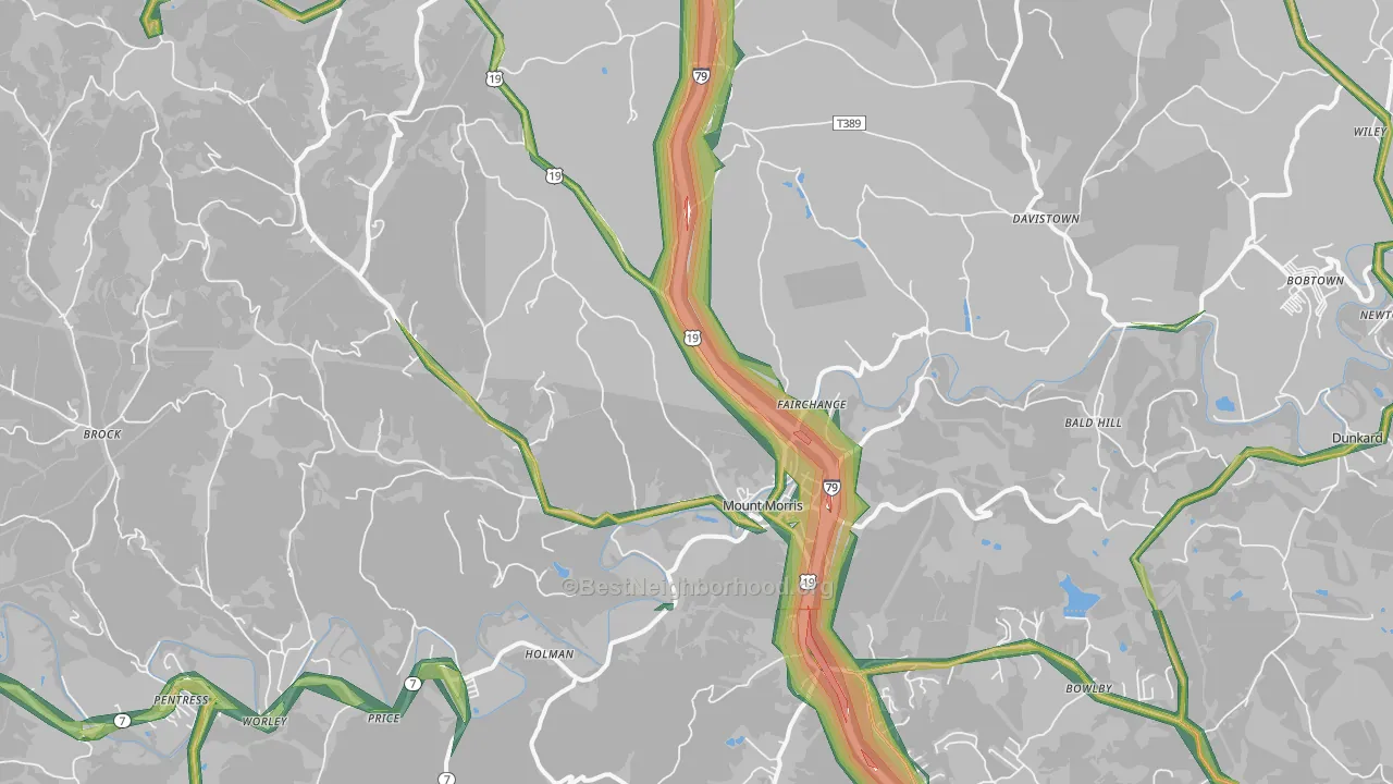 15349, PA Map of Noise Levels in 15349