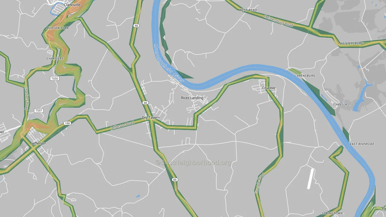 15357, PA Map of Noise Levels in 15357
