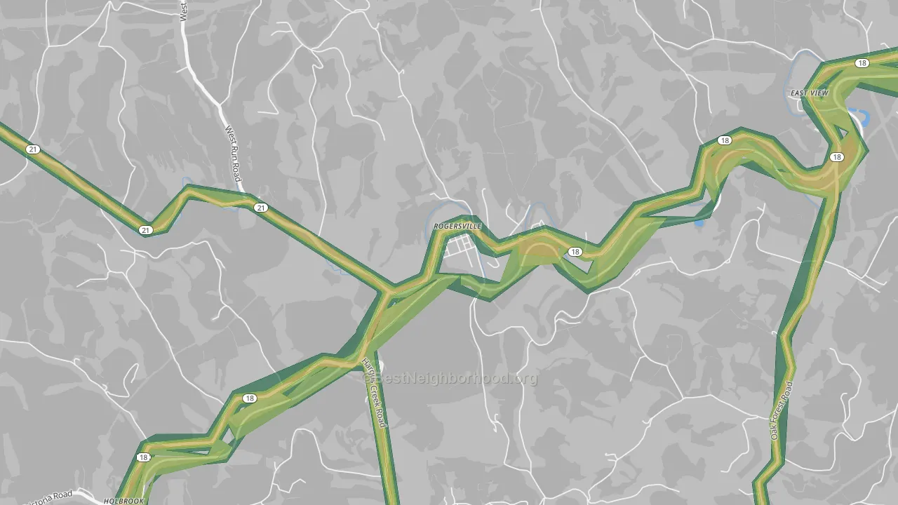 15359, PA Map of Noise Levels in 15359