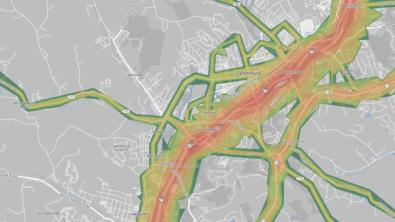 15363, PA Map of Noise Levels in 15363