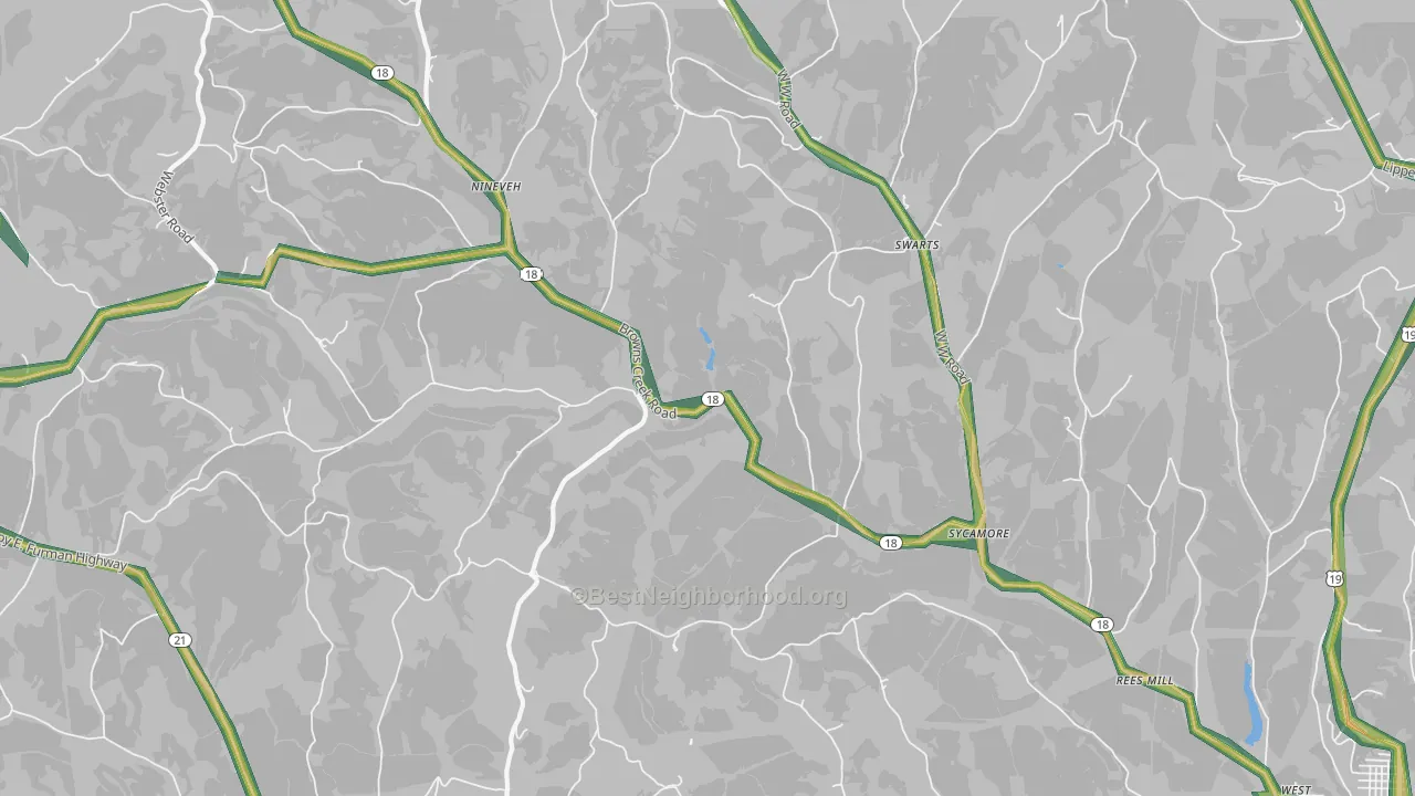 15364, PA Map of Noise Levels in 15364